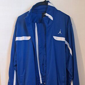 jordan track suit  blue white sz large